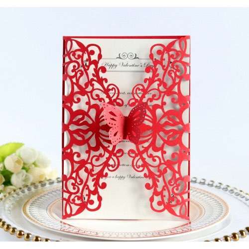 Thank You Card Laser Cut Wedding Invitation Card
